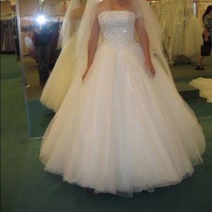 Wedding Dress and Vail size 6